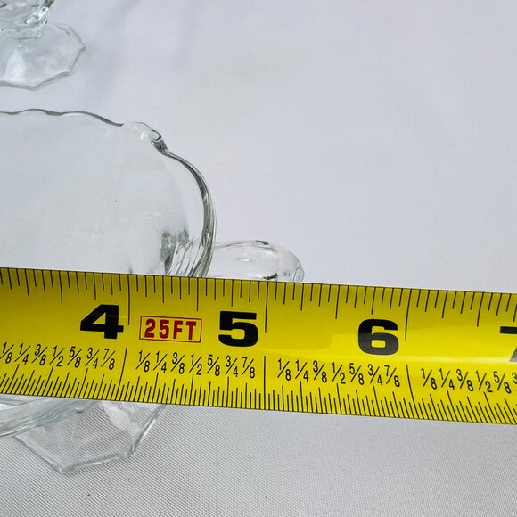 Heisey Waverly Vintage Footed Open Sugar Bowl & Creamer Set Elegant Clear Glass - Picture 10 of 10